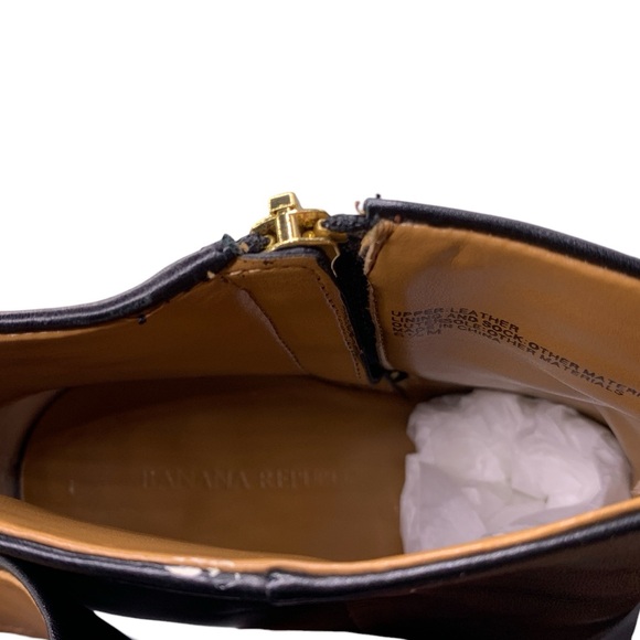 BANANA REPUBLIC Black Leather Ankle Booties - Picture 6 of 10
